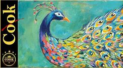How to paint a Dramatic Peacock with a Colorful Splash for the Beginner Artist