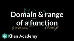 Domain and range of a function | Functions and their graphs | Algebra II | Khan Academy