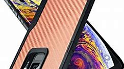 Kitoo Designed for Samsung Galaxy S9 Case, Carbon Fiber Pattern, 10ft. Drop Tested, Wireless Charging - Rosegold