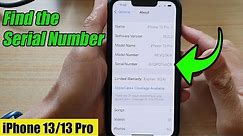 iPhone 13/13 Pro: How to Find the Serial Number