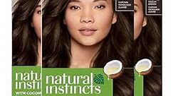 Clairol Natural Instincts Demi-Permanent Hair Dye, 5C Brass Free Medium Brown Hair Color, Pack of 3