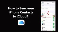 How to Sync your iPhone Contacts to iCloud?