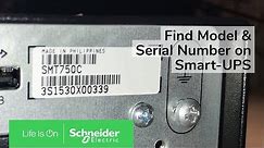 Locating Model & Serial Number on APC Smart-UPS | Schneider Electric Support