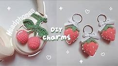 ♡ Crochet Cherry & Strawberry Keychains/Charms Tutorial | Fast & Easy ♡
