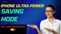 How to enable ULTRA POWER SAVING MODE on iPhone? (Not low power mode) | iPhone and iOS