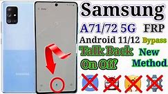 Samsung A71 5G Frp Bypass|SM-A716f Google Account Lock Unlock New Mothed Talck Back Android 11 2022