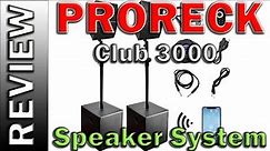 PRORECK Club 3000 12-Inch 4000 Watt DJ/Powered PA Speaker System Combo Set with Bluetooth/USB/S...