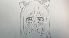 How to draw cute “Neko” anime cat girl | no time lapse step by step