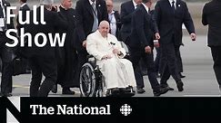 CBC News: The National | Pope visit ends, Condom consent, Protest at Commonwealth Games