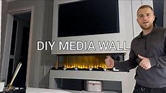 DIY FULL Media Wall Build | With a 3 sided electric fireplace!