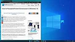 How to Password Protect Screensaver in Windows 11/10