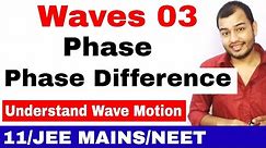 Waves 03 : Progressive Harmonic Wave | Phase and Phase Difference in Wave Motion JEE MAINS/NEET