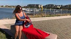 How to fold beach tote bag with built-in towel