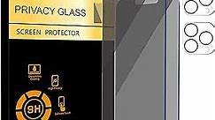 Ailun 2Pack Privacy Screen Protector for iPhone 13 Pro Max [6.7 inch] + 2 Pack Camera Lens Protector, Anti Spy Private Tempered Glass Film, [9H Hardness] - HD [Black][4 Pack]