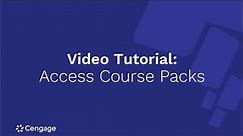 Accessing Course Packs | WebAssign