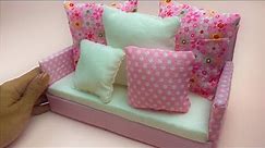 How to make a sofa for barbie dolls from unused cardboard