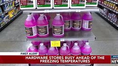 Hardware stores busy ahead of the freezing temperatures