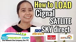 HOW to LOAD CIGNAL, SATLITE and SKY DIRECT using TPC 2020