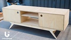 DIY Tv Stand | Mid Century Modern Plywood Console #woodworking #diy