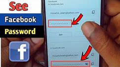 How to See Facebook Password Once i logging in 2024