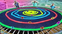 DIY Giant Magic Tracks Swirl Across Trampoline!!