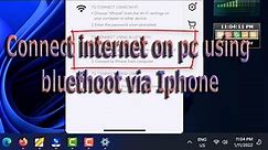 How to connect internet through Bluetooth windows 11 using Iphone hotpot