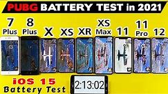 iOS 15 PUBG Battery Drain Test | iPhone 7 Plus vs 8 Plus vs X vs XS / XR / XS Max / 11 / 11 Pro / 12