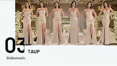 Gold, Champagne, Marigold, Ivory, Taupe Satin Bridesmaid Dresses