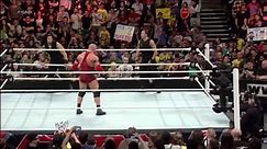 After helping fend off The Shield, John Cena hits Ryback with an Attitude Adjustment: Raw, April 22,