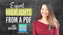 Export Highlights and Annotations from a PDF with the GoodReader App