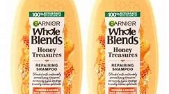 Garnier Whole Blends Honey Treasures Repairing Shampoo, for Dry, Damaged Hair, 22 Fl Oz, 2 Count (Packaging May Vary)