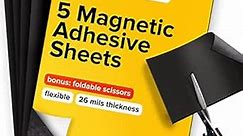 Magnetic Sheets with Adhesive Backing - 5 PCs Each 8" x 10" - Flexible Magnetic Paper with Strong Self Adhesive - Sticky Magnet Sheets for Photo and Picture Magnets, Stickers and Other Craft Magnets