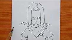 how to draw Android 17 from Dragon Ball | Android 17 step by step | easy drawing for beginners