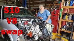 How to Swap a SBC V8 into a Chevy S10: Part 2 - Mounting the Engine and Transmission
