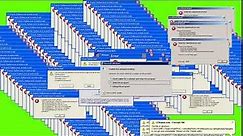 GREEN SCREEN Windows XP Error VIRUS ERROR ☢ FOOTAGE SOUND
