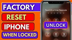 How To Factory Reset IPhone When Locked 2024|How To Factory Reset IPhone Without Password