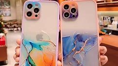 Compatible with iPhone 12 Pro Max Marble Print Watercolor Case