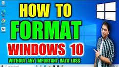 How To Format Windows 10 | How To Reset Laptop (2023)