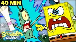 Every Plankton Fail Ever! | 40 Minute Compilation | SpongeBob