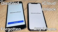 iCloud Unlock Disabled or Forgotten Apple ID and Password Any iPhone 6/7/8/X/11/12/13/14/15 Success