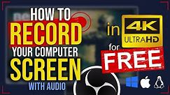 How To RECORD SCREEN in 4K for FREE with OBS Studio
