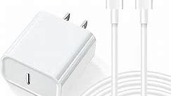 iPhone Charger [MFi Certified] USB C Wall Charger Fast Charging 20W PD Adapter with 6FT Type-C to Lightning Cable Compatible with iPhone 14 Pro Max 13 12 11 Xs XR X 8 Plus iPad Mini and More