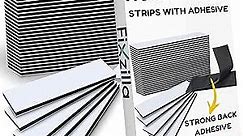 FixZilla 30 Sets Hook and Loop Strips with Adhesive - 1x4 Inch - Strong Back Adhesive Fasteners Tape, Black
