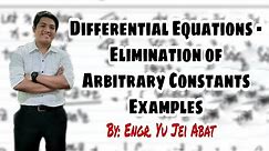 Differential Equations - Elimination of Arbitrary Constants Examples