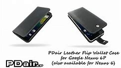 PDair Handcrafted Google Nexus 6P Flip Wallet Case Cover by Full Grain Cowhide ( Nexus 6 available )