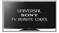 Remote Control Codes For SONY TVs | Sony TV Universal Remote Codes