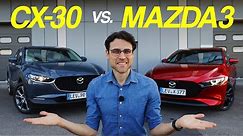 Mazda 3 vs CX-30 comparison review - hatch or SUV? Skyactiv-X inside!