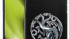 Head Case Designs Officially Licensed HBO Game of Thrones Silver Targaryen Embossed Sigils Hard Back Case Compatible with Apple iPhone 14 Pro Max