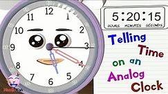 Telling Time on an Analog Clock for Kids | Noodle Kidz Educational Video