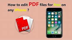 How to edit PDF files for free on any iPhone ?